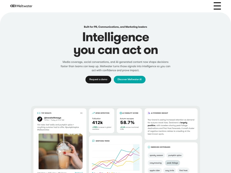 Meltwater homepage
