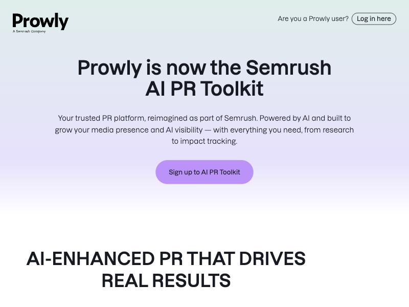 Prowly homepage