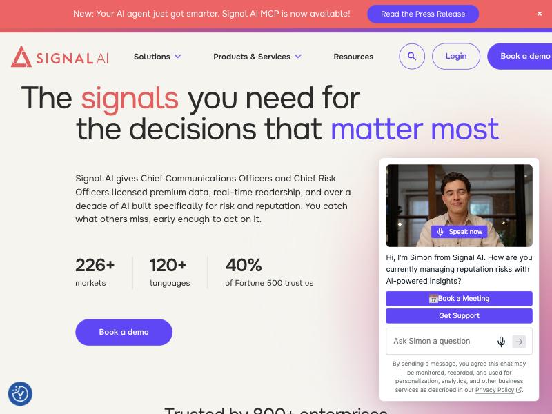 Signal AI homepage